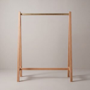 Clothes Rail, Beech and Brass
