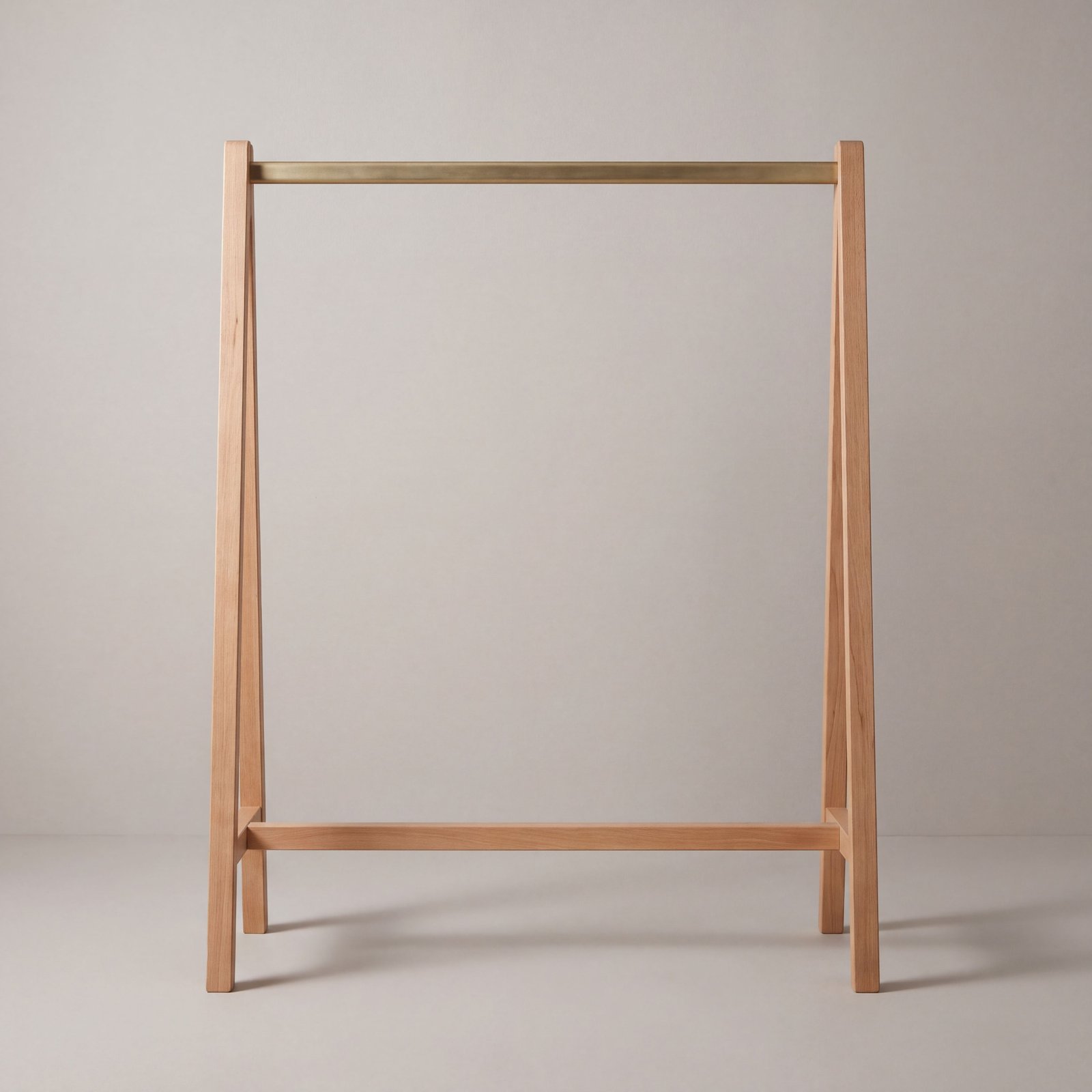 Clothes Rail, Beech and Brass