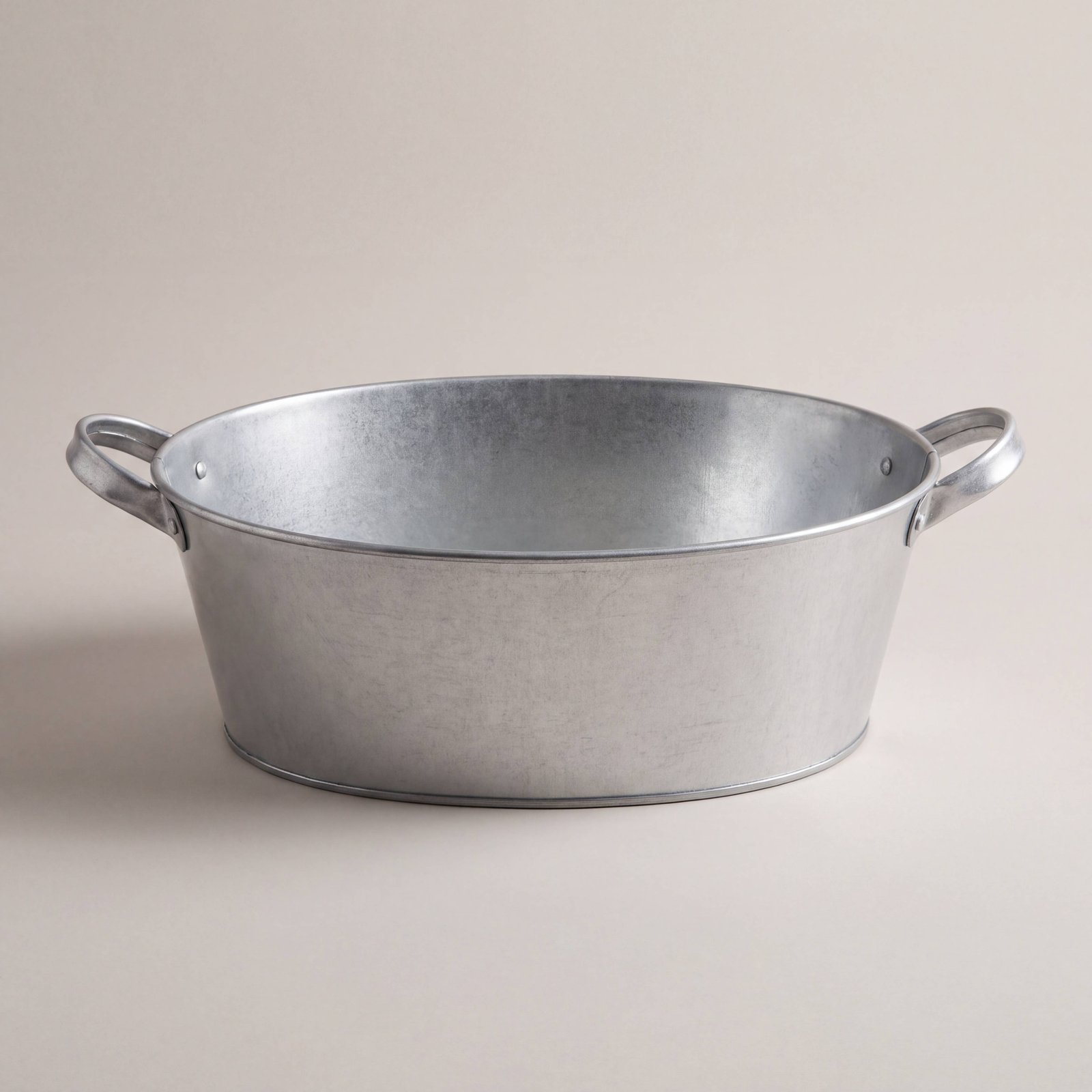 Oval Laundry Basket, Galvanised